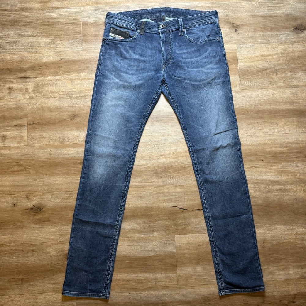 Diesel Jogg Jeans Men 34x34 Blue Thavar-NE Slim Skinny Stretch Dark Wash 0600S